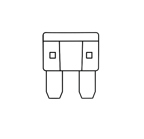 Line drawing of Mini Blade Fuse (ATM)