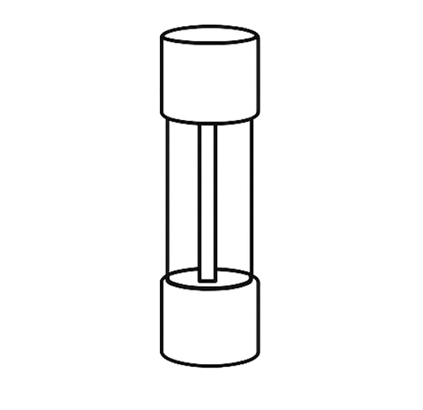 Line drawing of Glass Tube Fuse
