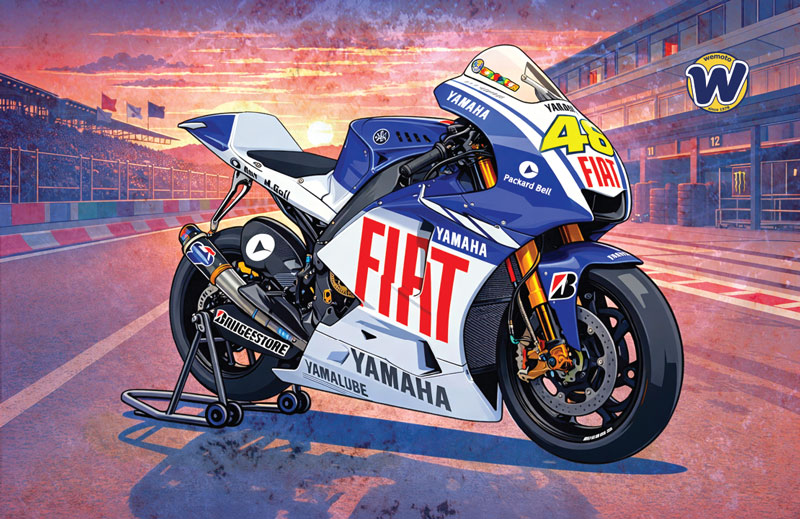 Valentino Rossi number 46 Fiat Yamaha racing motorcycle