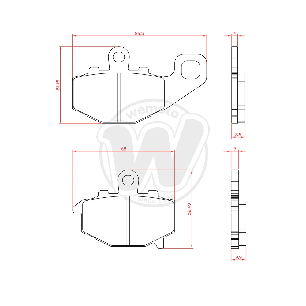 Brake Pads Rear Brenta Sintered (HH Type) | Kawasaki ZX-6 600 2012