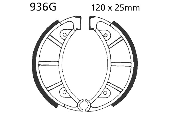 Brake Shoes Front EBC Grooved