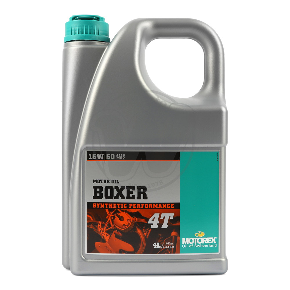 Huile MOTOREX Boxer 4T -  100% Synthétique 15W/50 - 4 Litres