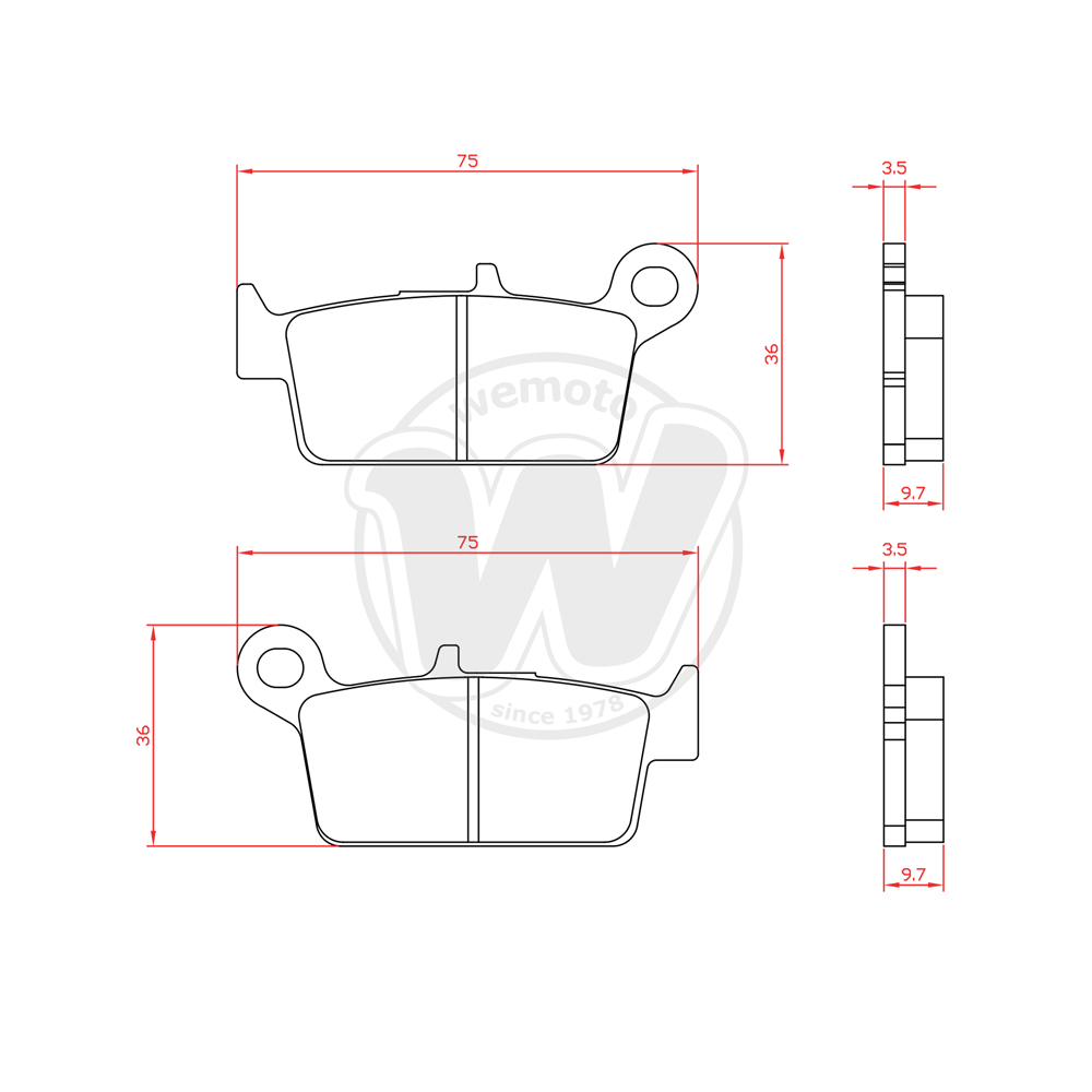Brake Pads Rear Brenta Off Road