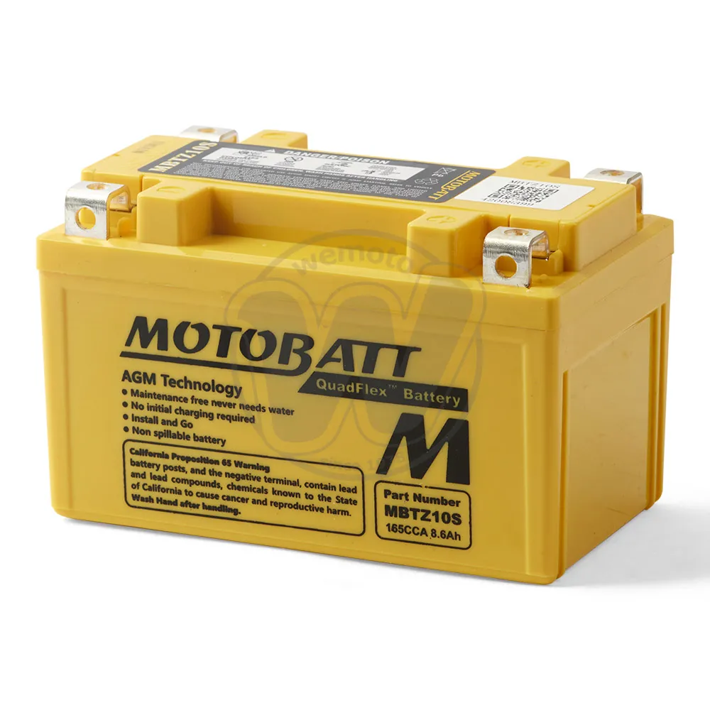 MOTOBATT MBTZ10S SEALED - CCA 165 - AH 8.6 (REPLACES YTX7ABS, YTZ10S)