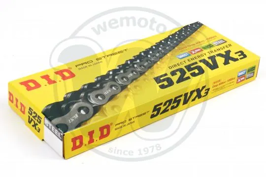Chain 525x96 DID VX3 Heavy Duty X-Ring | Motorcycle Parts | Wemoto UK
