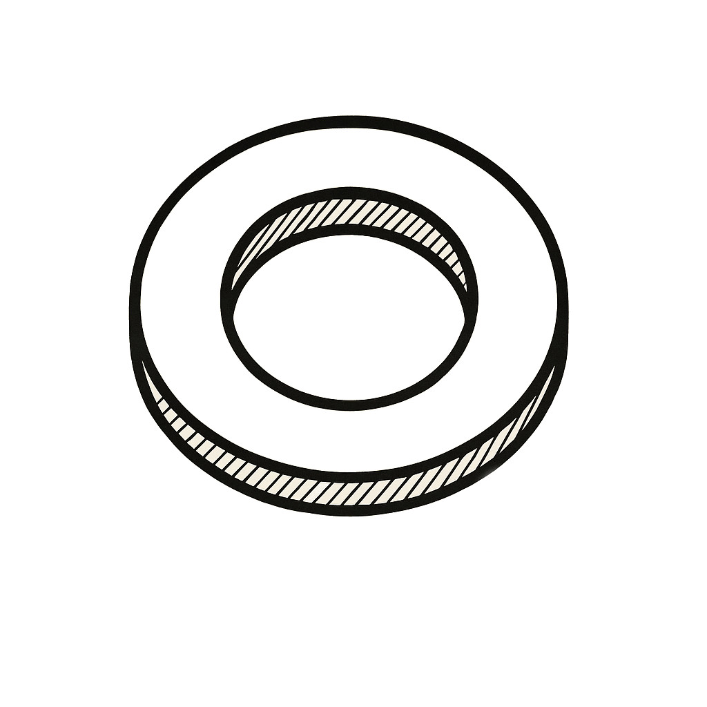 Rondelle en cuivre pour boulon de fourche